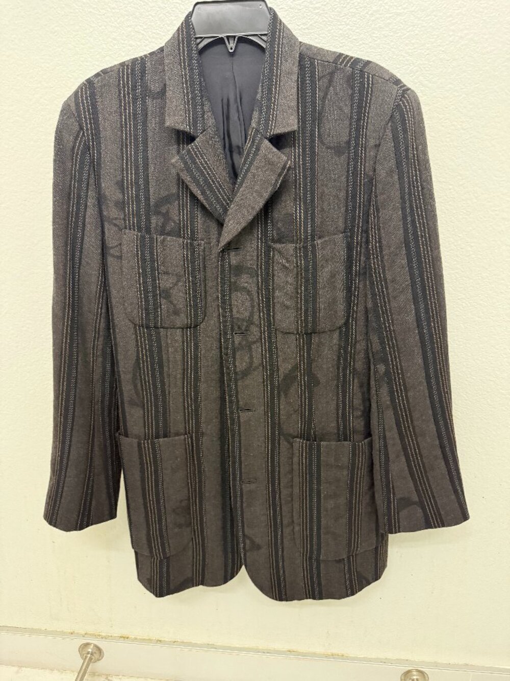 Undercover Jun Takahashi 01-02 AW D.A.V.F. Striped Blazer Jacket Large